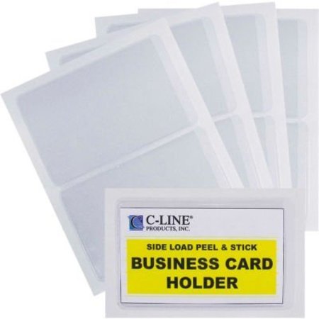 C-LINE PRODUCTS C-Line Products Self-Adhesive Business Card Holder, Side Load, 2in x 3-1/2in, 10/PK Set of 5 PK 70238-BX